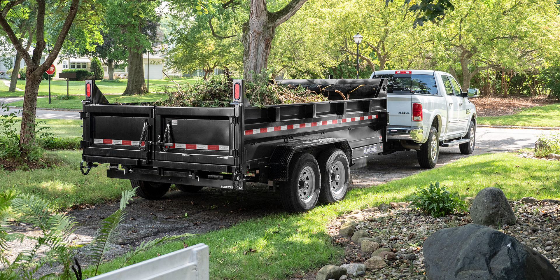 rear view of a trailer parked on the street