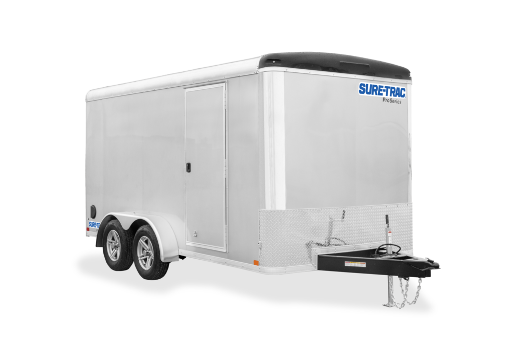 Contractor Pro Bullnose Enclosed | Front side, tilted, gray, Cargo trailer